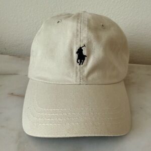 Ralph Lauren Beige Cap with Iconic Logo
